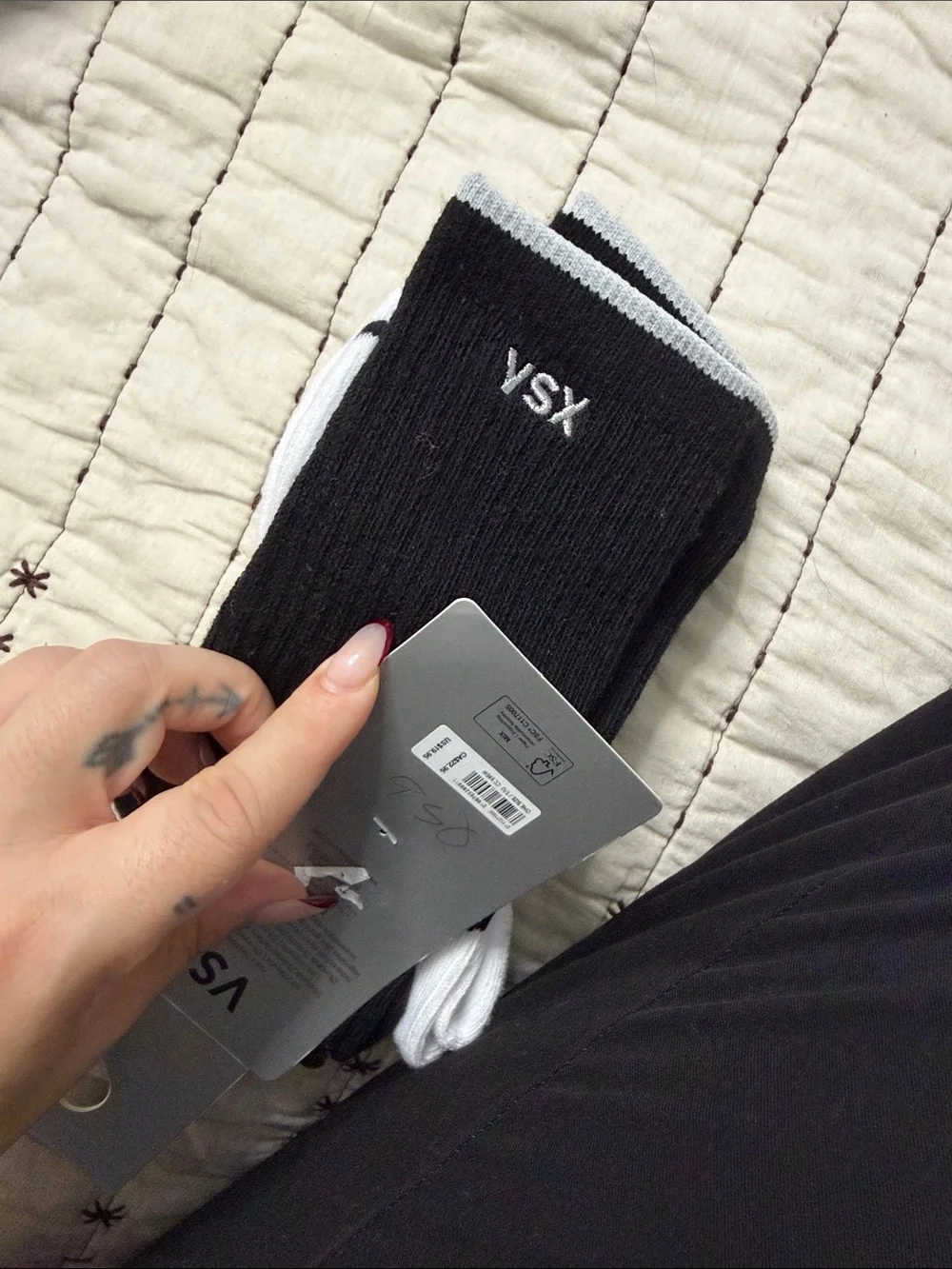 VSX Crew Socks - White and Black Duo